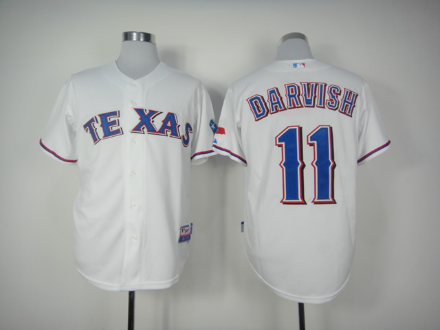 Men Texas Rangers 11 Darvish White MLB Jerseys
